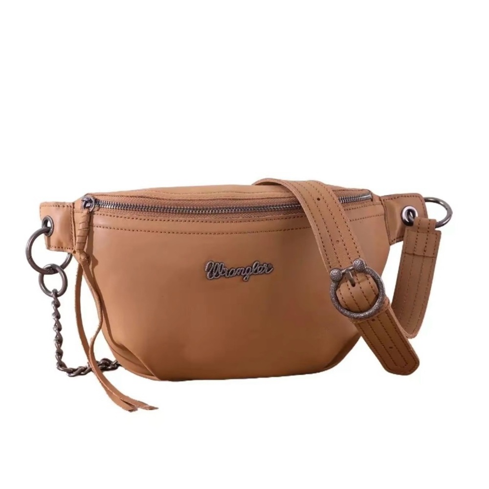 Wrangler Tan Crossbody Bag Sleek Design Adjustable Strap